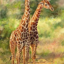 Схема вышивки «hermanas jirafas»