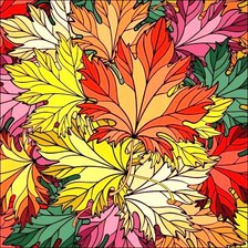 Схема вышивки «Кленовые листья (подушка)»