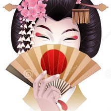 Схема вышивки «Японка»