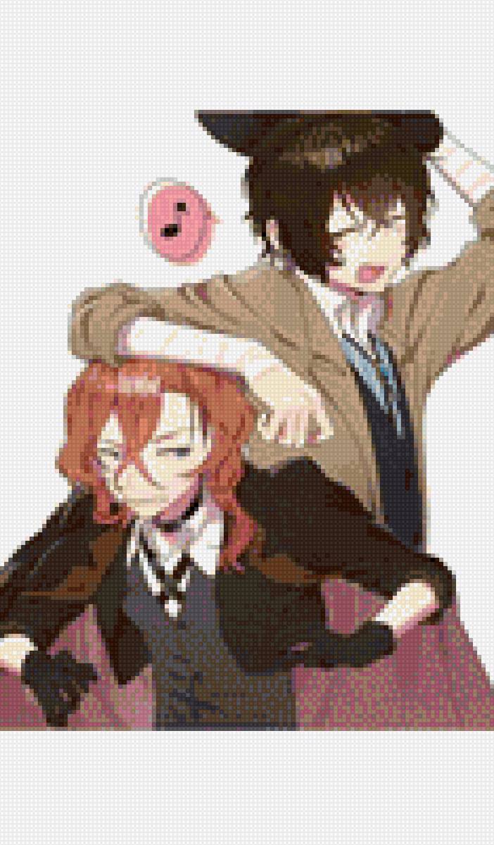 Двойной чёрный - анимэ, двойной черный, чуя, бродячие псы, дазай - предпросмотр