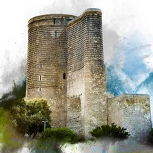 Схема вышивки «Баку. Девичья башня»