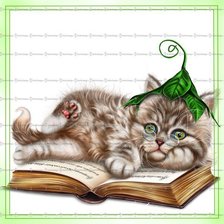 Схема вышивки «Учёный кот»