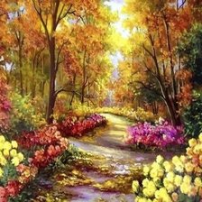 Схема вышивки «Осенняя тропинка»