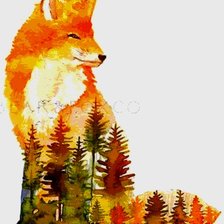 Схема вышивки «лис»