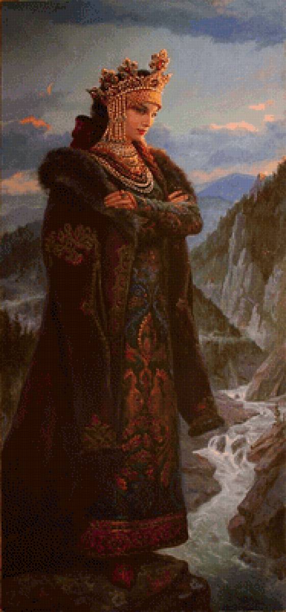 ПО МОТИВАМ КАРТИНЫ А.А. ШИШКИНА УРАЛЬСКИЙ СКАЗ. - уральский сказ, схема для вышивки, вышивка крестиком - предпросмотр