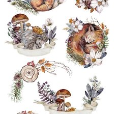 Схема вышивки «сэмплер осенний лес»