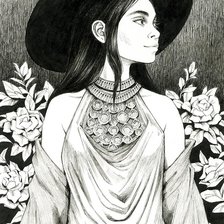 Схема вышивки «Девушка»