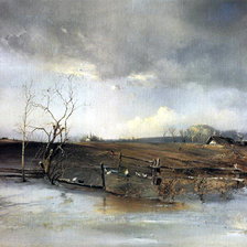 Схема вышивки «Весна . Саврасов 1893»