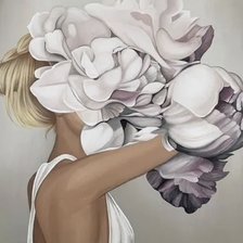 Схема вышивки «Девушка с цветами»