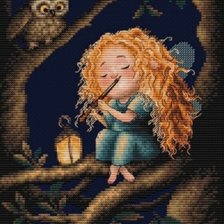 Схема вышивки «Девочка с флейтой»