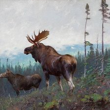 Схема вышивки «Лоси»