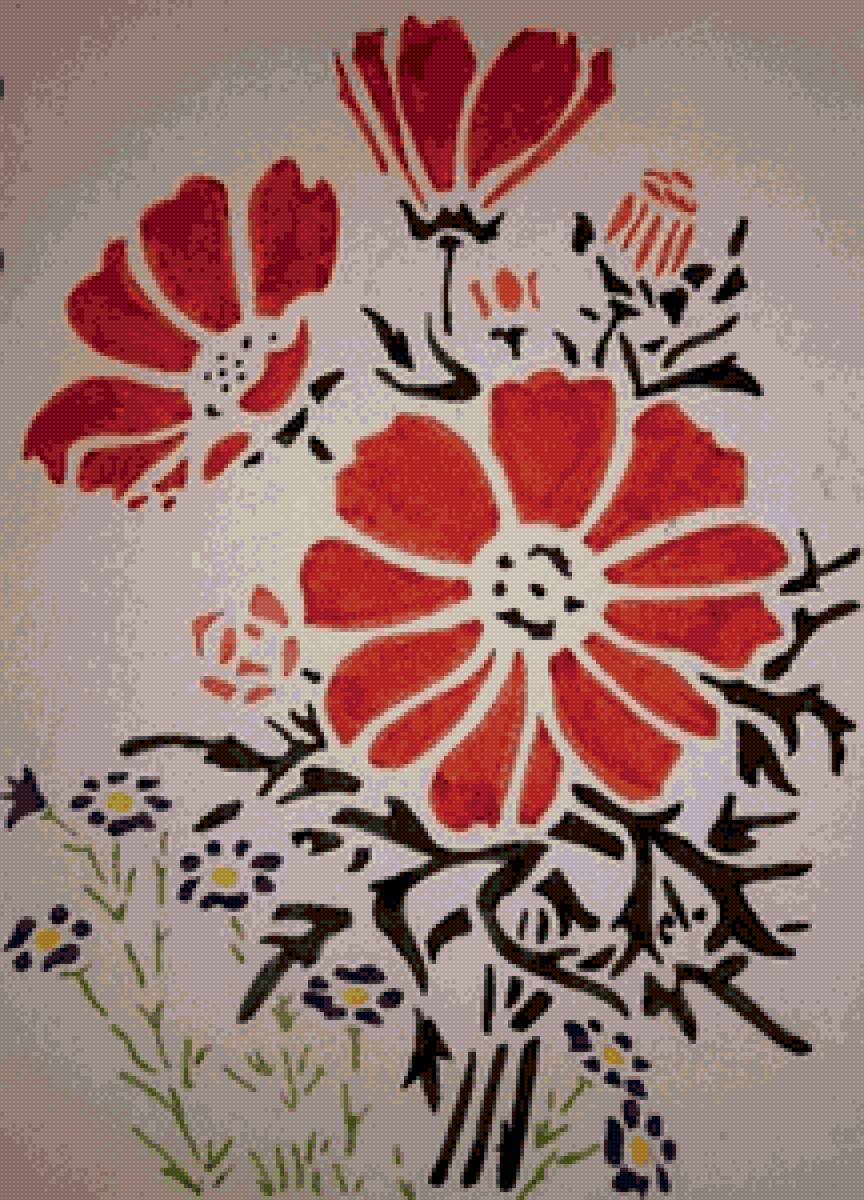 цветы - рисунок - предпросмотр