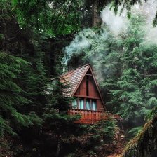 Схема вышивки «Домик в лесу»