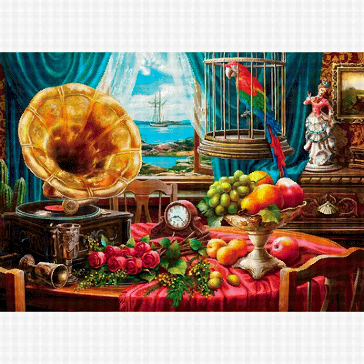 №2558938 - картина, натюрморт, попугай - предпросмотр