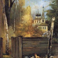 Схема вышивки «Весна. Провинциальный дворик. Алексей Саврасов»