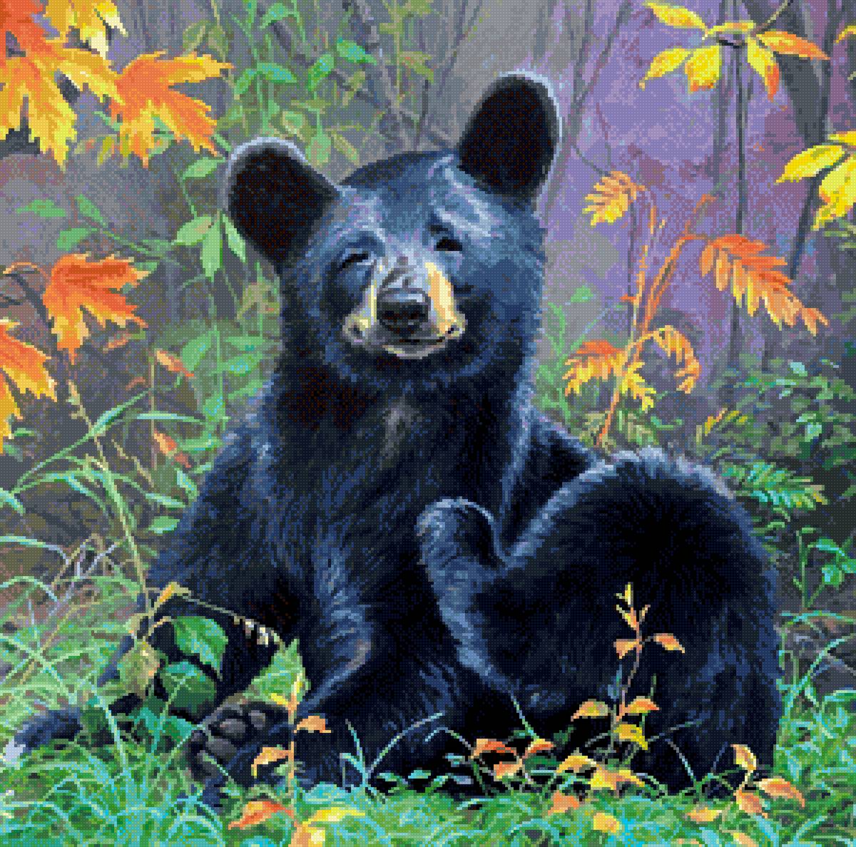 Худ. Абрахам Хантер. Весёлый мишка. - мишки, абрахам хантер, звери, природа - предпросмотр