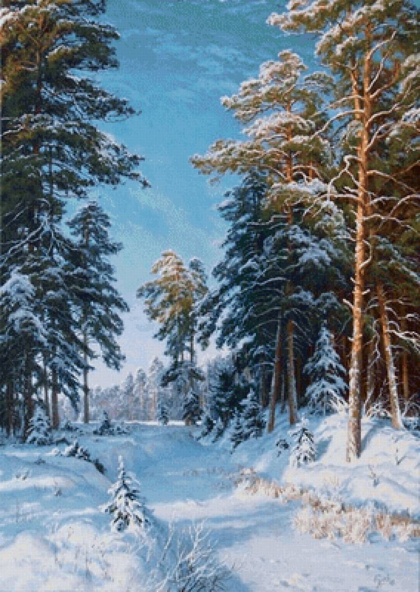 Зима. Сергей Басов - русские художники - предпросмотр