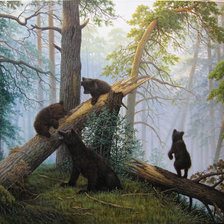 Схема вышивки «Утро в сосновом бору»