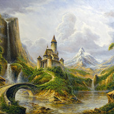 Схема вышивки «"Замок в горах" по Стрелков Александр,»