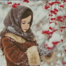 Схема вышивки «Девочка у рябины»