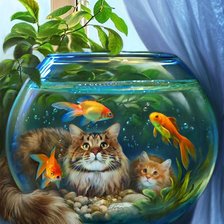 Мурзик и золотые рыбки