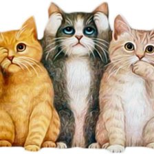 Схема вышивки «Не вижу не слышу не скажу. Коты.»