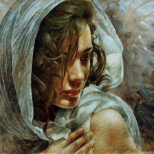 Схема вышивки «Mujer pañuelo»