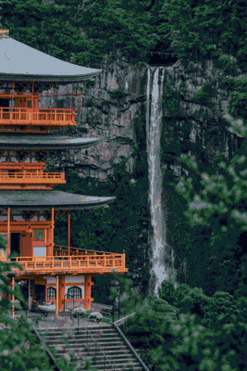 Япония - горы, япония, храм - предпросмотр