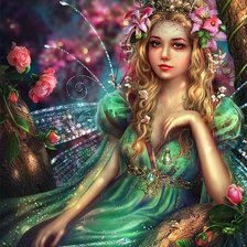 Схема вышивки «Фея в зелёном»