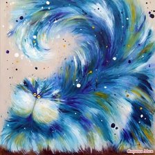 Схема вышивки «Синий кот»