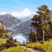 Схема вышивки «Игорь Прищепа. Горная река.»