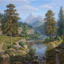 Схема вышивки «Виталий Потапов. Пейзаж.»