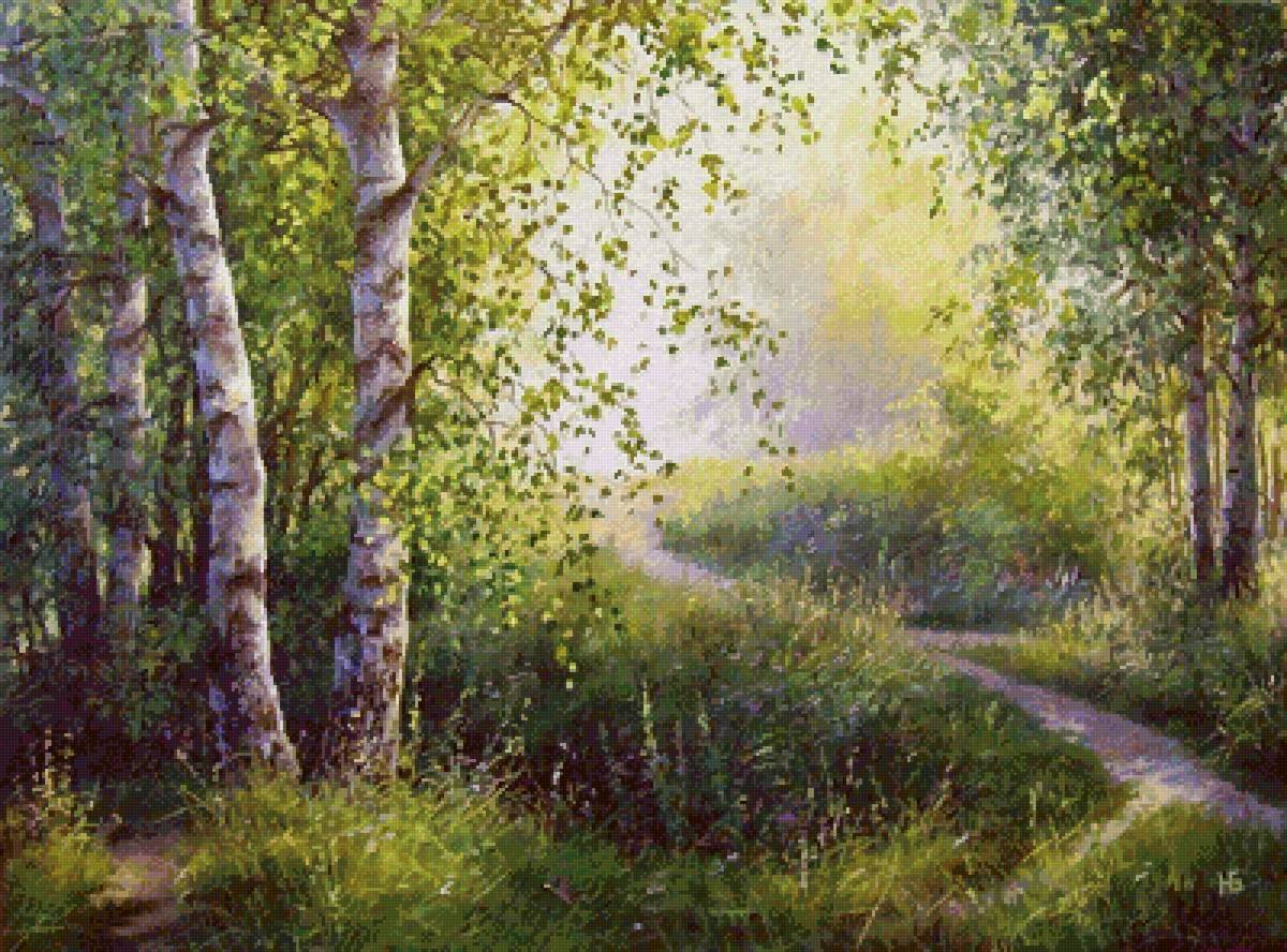 Николай Булыгин. Березки. - пейзаж, николай булыгин, березы - предпросмотр