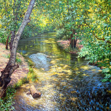 Схема вышивки «Георгий Харченко. Ручей в лесу»