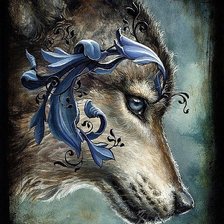 Схема вышивки «одинокая волчица»