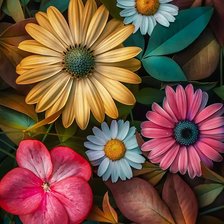 Схема вышивки «Цветы и осень»