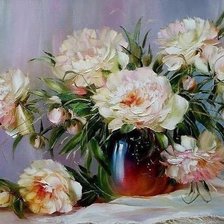 Схема вышивки «белый пион»