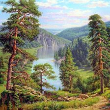 Схема вышивки «Виталий Зайцев. Пейзаж.»