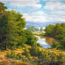 лесное озеро