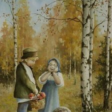 Схема вышивки «Собрал грибов!»