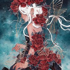 Схема вышивки «Пионы»