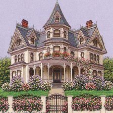 Схема вышивки «домик»