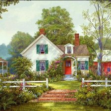 Схема вышивки «дом»