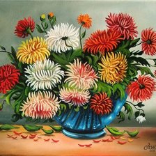 Схема вышивки «Букет георгинов»