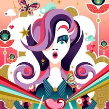 Схема вышивки «Девушка с любовью»