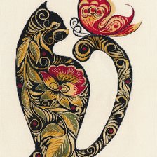 Схема вышивки «кошка узоры»