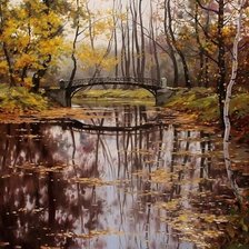 Схема вышивки «Мостик в Гатчине. Алексей Адамов»