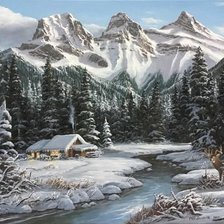 Схема вышивки «горный пейзаж»