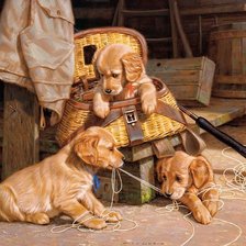 Схема вышивки «Щеночки»