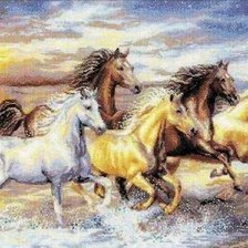 Схема вышивки «Лошади»